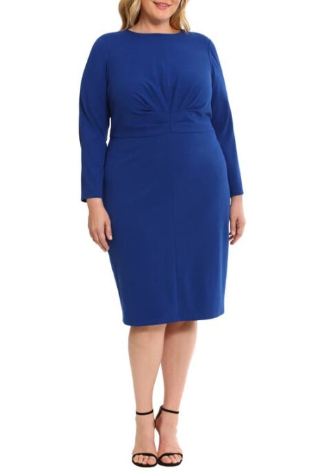  Center Ruched Long Sleeve Dress in Sodalite Blue at Nordstrom   W