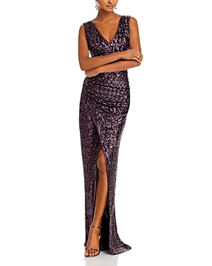  Cho Sequin Sleeveless Gown
