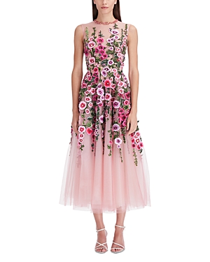  Embroidered Floral Tulle Dress