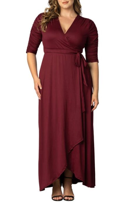  Meadow Dream Wrap Maxi Dress in Burgundy at Nordstrom   