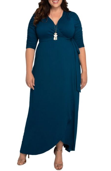  Meadow Dream Wrap Maxi Dress in Teal Topaz at Nordstrom   