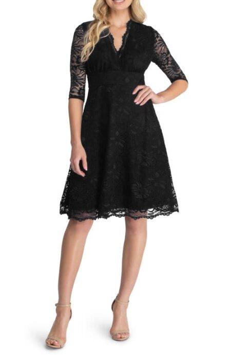  Missy Lace Elbow Sleeve Dress in Onyx at Nordstrom  X-Small