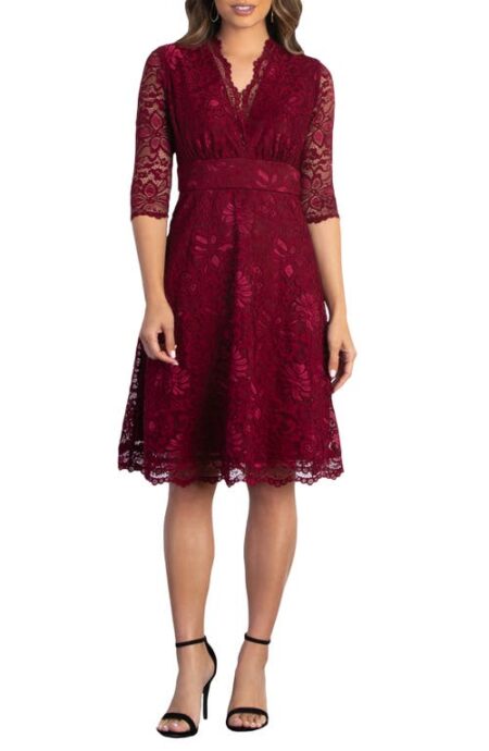  Missy Lace Elbow Sleeve Dress in Pinot Noir at Nordstrom  Small