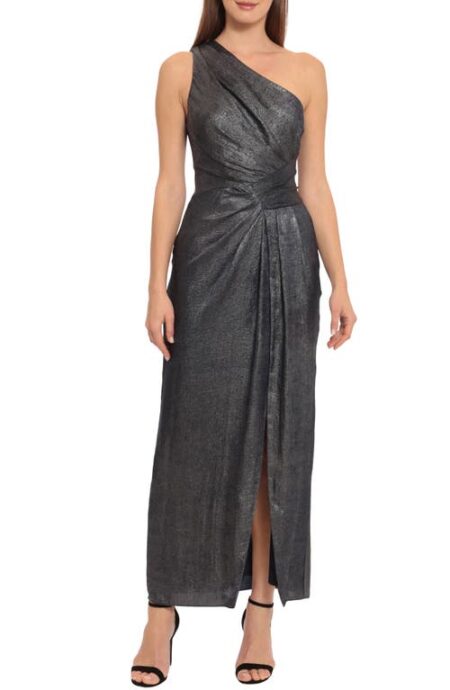  One Shoulder Gown in Navy/Silver at Nordstrom   W