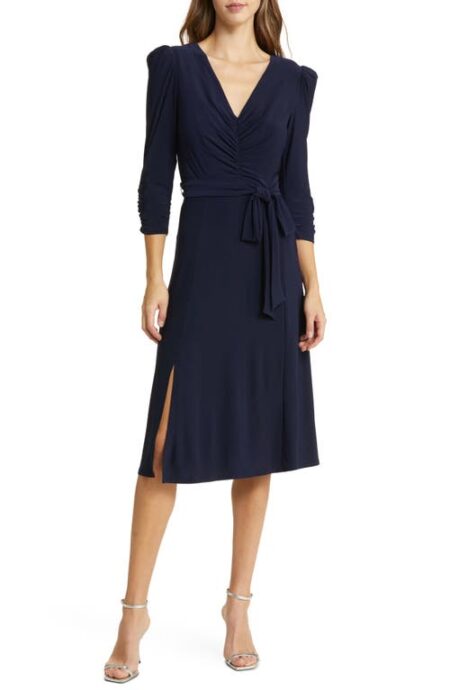  Ruched Midi Dress in Navy at Nordstrom   