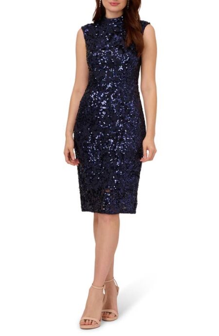  Sequin Lace Sheath Dress in Navy at Nordstrom   
