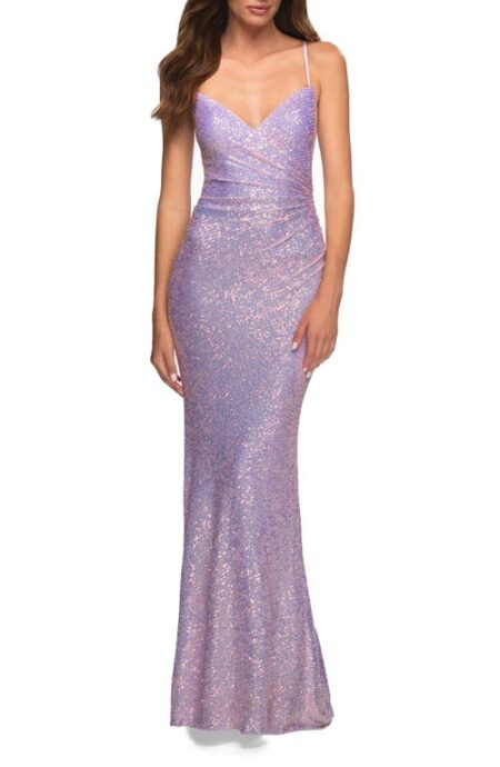  Sequin Sleeveless Gown in Light Periwinkle at Nordstrom   
