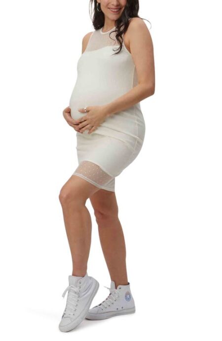  Shadow Dot Maternity Sheath Dress in Ivory at Nordstrom  Small