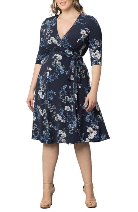  Signature A-Line Wrap Dress in French Blue Garden at Nordstrom   