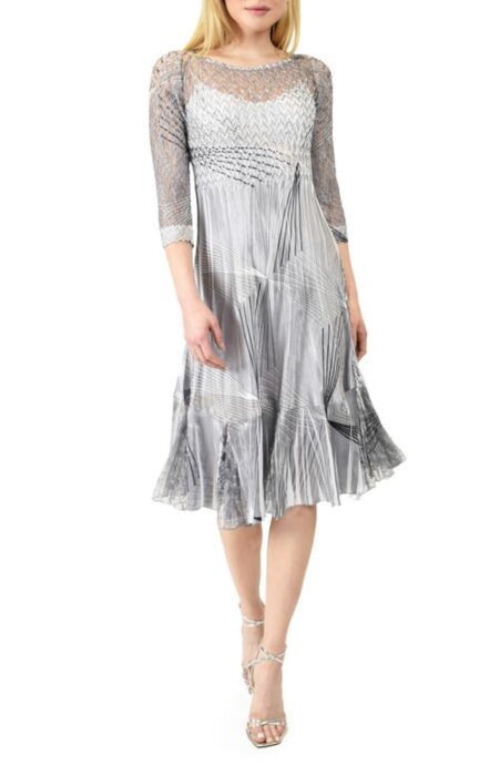  Charmeuse & Lace Dress in Graphic Diamond at Nordstrom  Medium