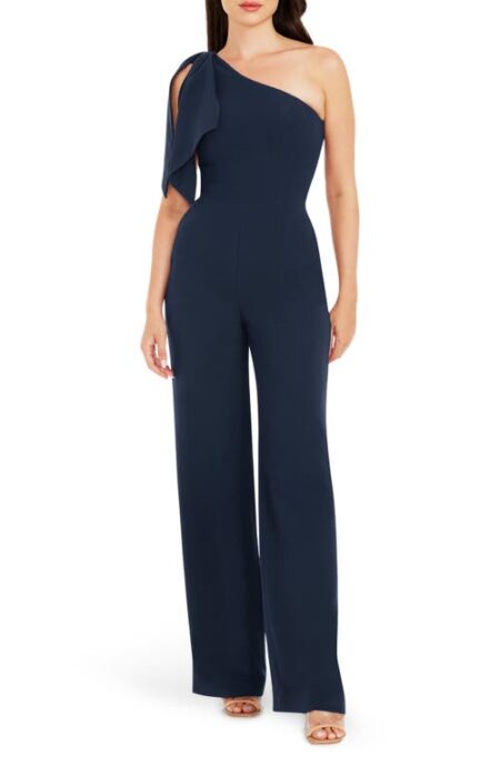  Tiffany One-Shoulder Jumpsuit in Midnight Blue B at Nordstrom  Small