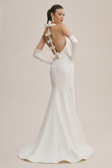 for BHLDN Maisie High-Neck Bow-Back Wedding Gown