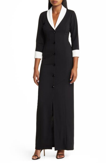  Blazer Maxi Dress in Black/White at Nordstrom  Medium