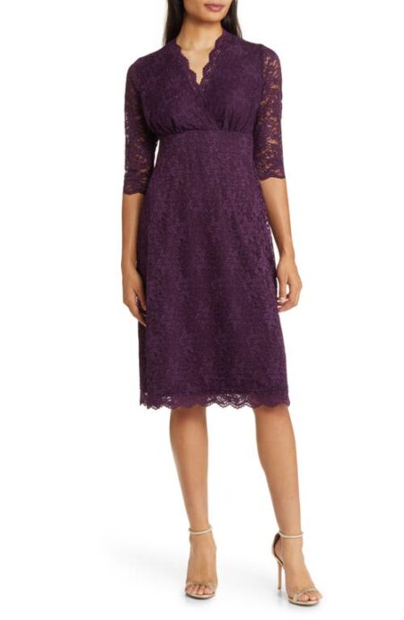  Scalloped Boudoir Lace A-Line Dress in Plum Passion at Nordstrom  X-Large