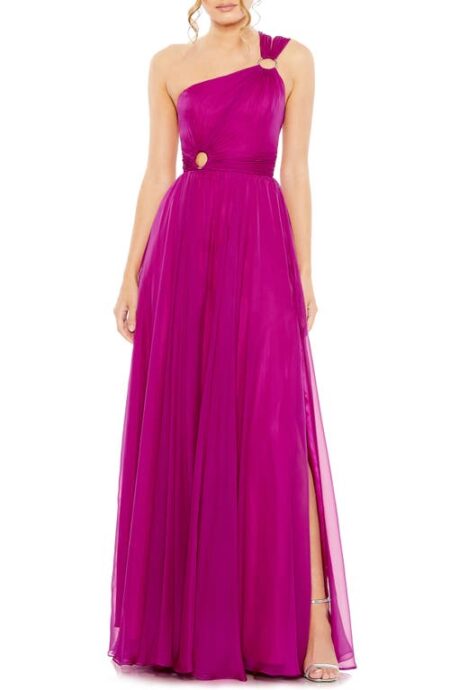  Stappy One-Shoulder A-Line Gown in Magenta at Nordstrom   