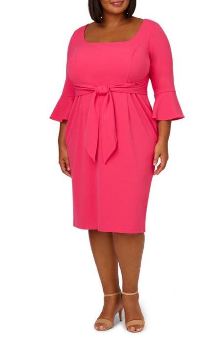  Tie Front Sheath Dress in Camellia at Nordstrom    W