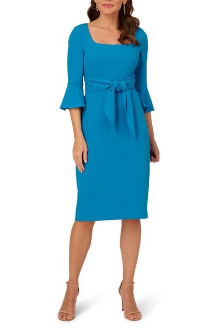  Tie Front Sheath Dress in Deep Cerulean at Nordstrom   