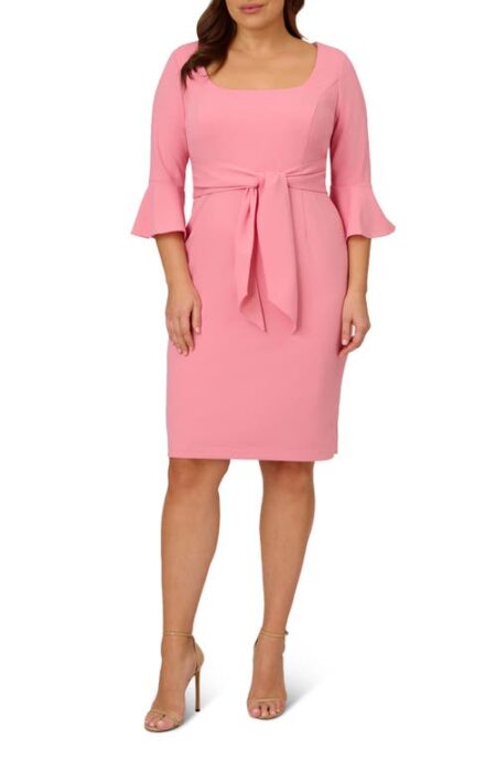  Tie Front Sheath Dress in Faded Rose at Nordstrom   