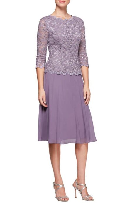  Faux Two-Piece Cocktail Dress in Icy Orchid at Nordstrom   