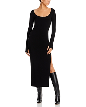  Long Sleeve Side Slit Gown