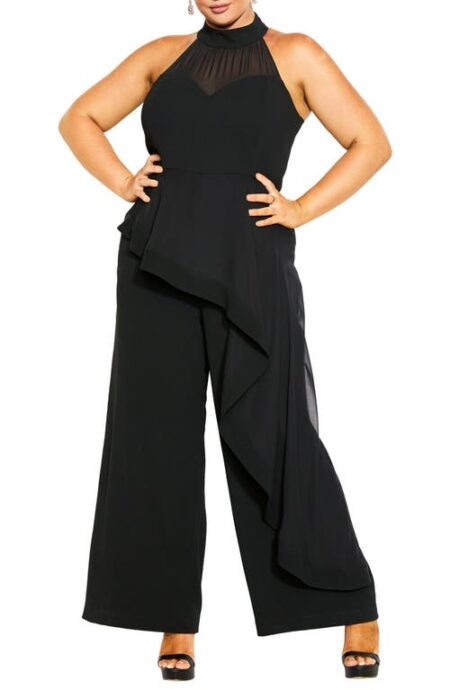 Mika Sleeveless Wide Leg Jumpsuit in Black at Nordstrom  X 