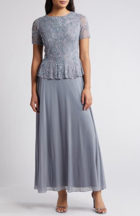  Mock Two-Piece Embellished Cocktail Dress in Sea Blue at Nordstrom   