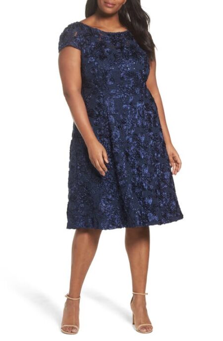  Sequin Lace Cocktail Dress in Navy at Nordstrom   W