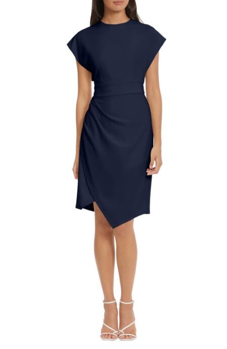  Side Gathered Sheath Dress in Twilight Navy at Nordstrom   