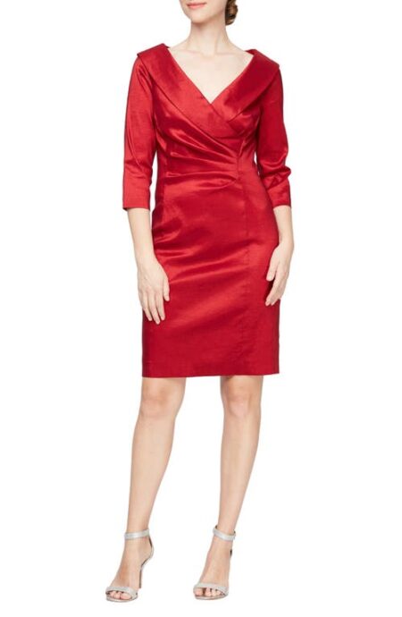  Taffeta Sheath Cocktail Dress in Red at Nordstrom   