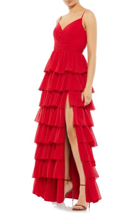 Tiered Ruffle Empire Waist Chiffon Gown at Nordstrom   