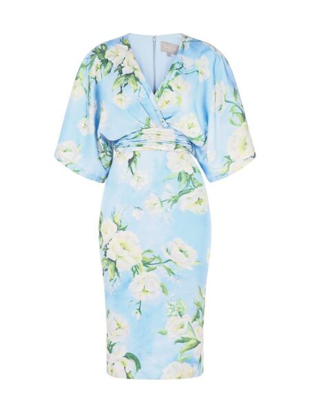  Women's Liana Printed Kimono Dress Blue Multi   