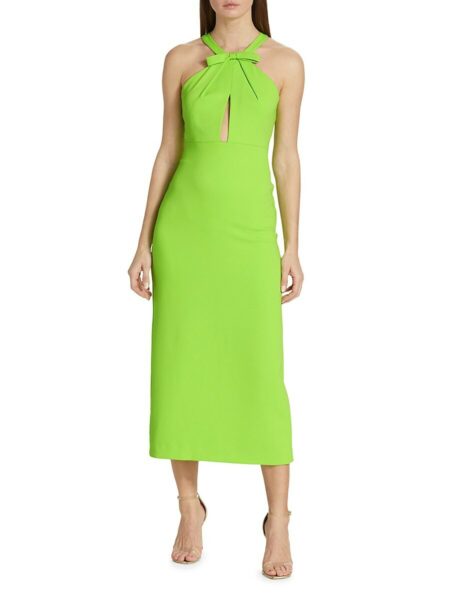  Women's Sleeveless Crepe Midi Dress Halcyon Green   