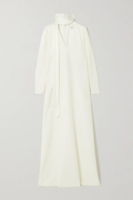   Aleah Crepe And Silk-blend Satin Gown Ivory