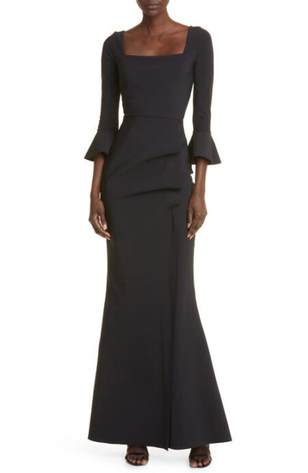  Astra Bell Sleeve Cocktail Gown in Black at Nordstrom    Us