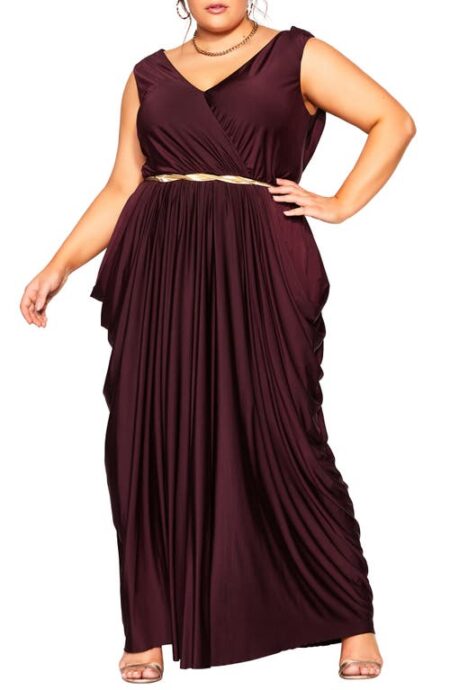  Athena Belted Gown in Oxblood at Nordstrom   