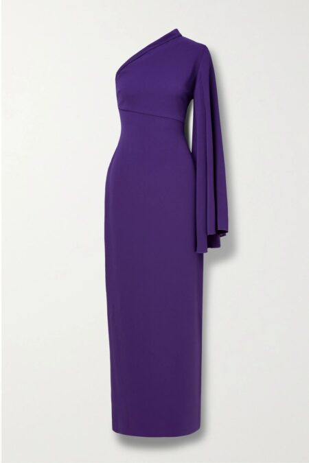   Elisa One-sleeve Crepe Gown Purple