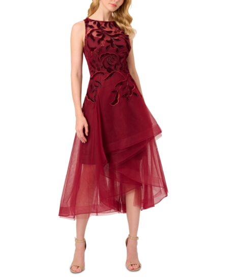 Embellished High-Low Dress Garnet