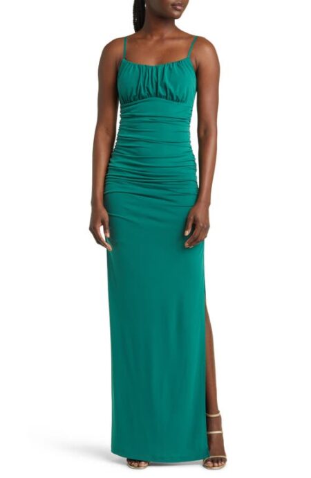  Emma Ruched Knit Gown in Hunter at Nordstrom  X-Small