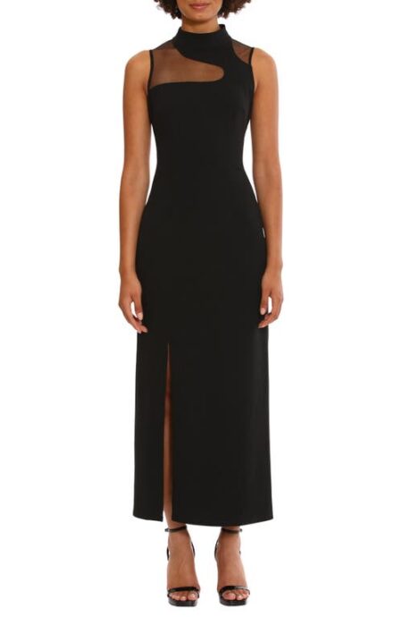  Illusion Mesh Sleeveless Cocktail Dress in Black at Nordstrom   