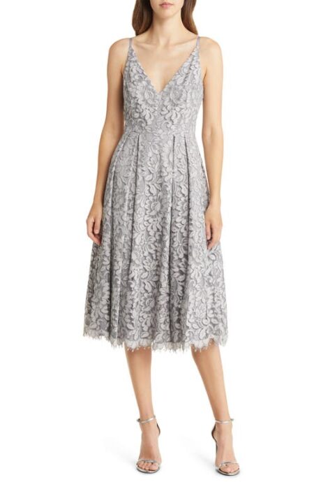  Lace Overlay Dress in Silver at Nordstrom   