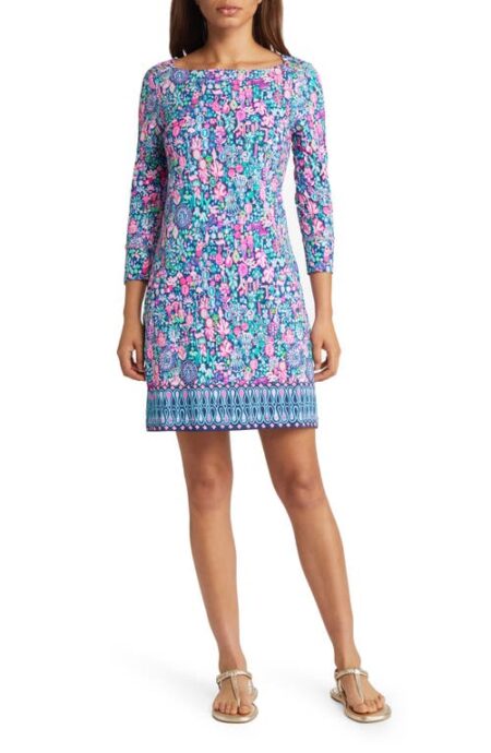 Lilly Pulitzer Sophie UPF  + Shift Dress in Low Tide Navy Jewely at Nordstrom  Xx-Small