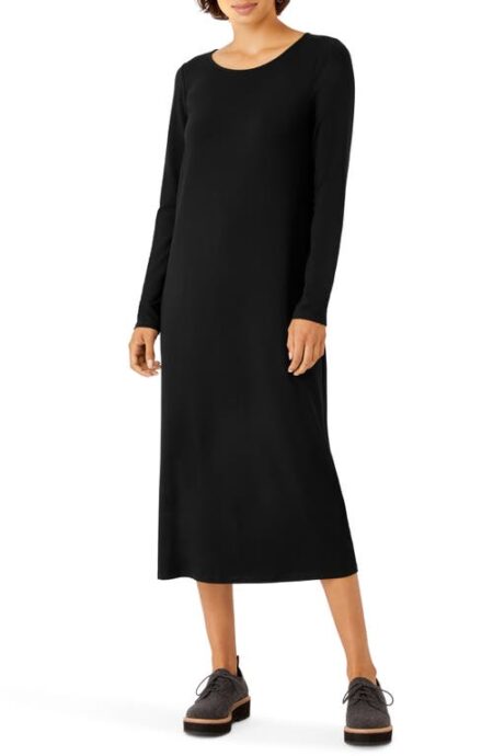  Long Sleeve Jersey Shift Dress in Black at Nordstrom  X-Small