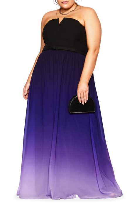  Lust Ombré Belted Maxi Dress in Violet at Nordstrom
