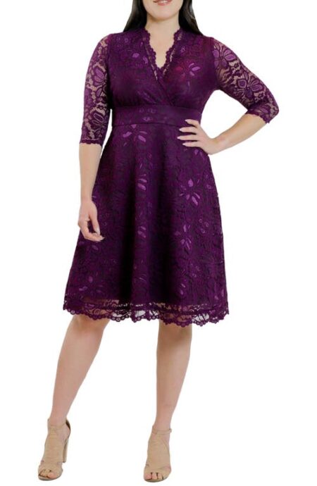  Missy Lace Elbow Sleeve Dress in Berry Bliss at Nordstrom  Large