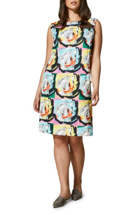  Ondoso Floral Print Neoprene Dress in Yellow at Nordstrom   W