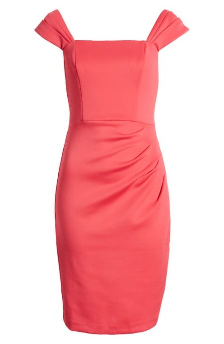  Pleated Scuba Dress in Hot Pink at Nordstrom   
