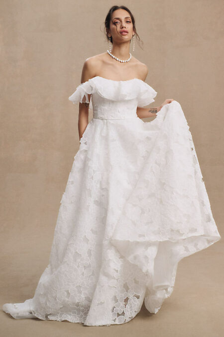 Priscilla Off-The-Shoulder Convertible Wedding Gown
