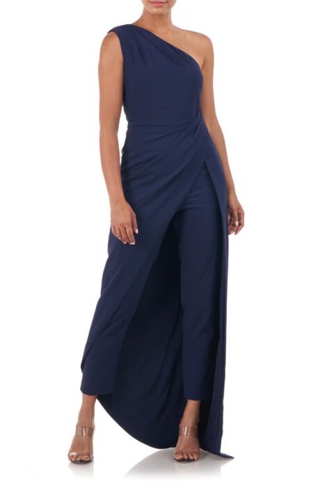  Riley Asymmetric One-Shoulder Jumpsuit in Midnight at Nordstrom   