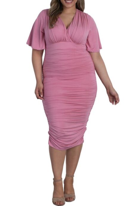  Rumor Ruched Body-Con Dress in Rose Quartz at Nordstrom   