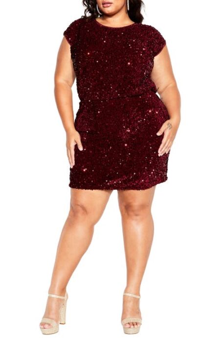  Sequin Cocktail Dress in Ruby at Nordstrom   
